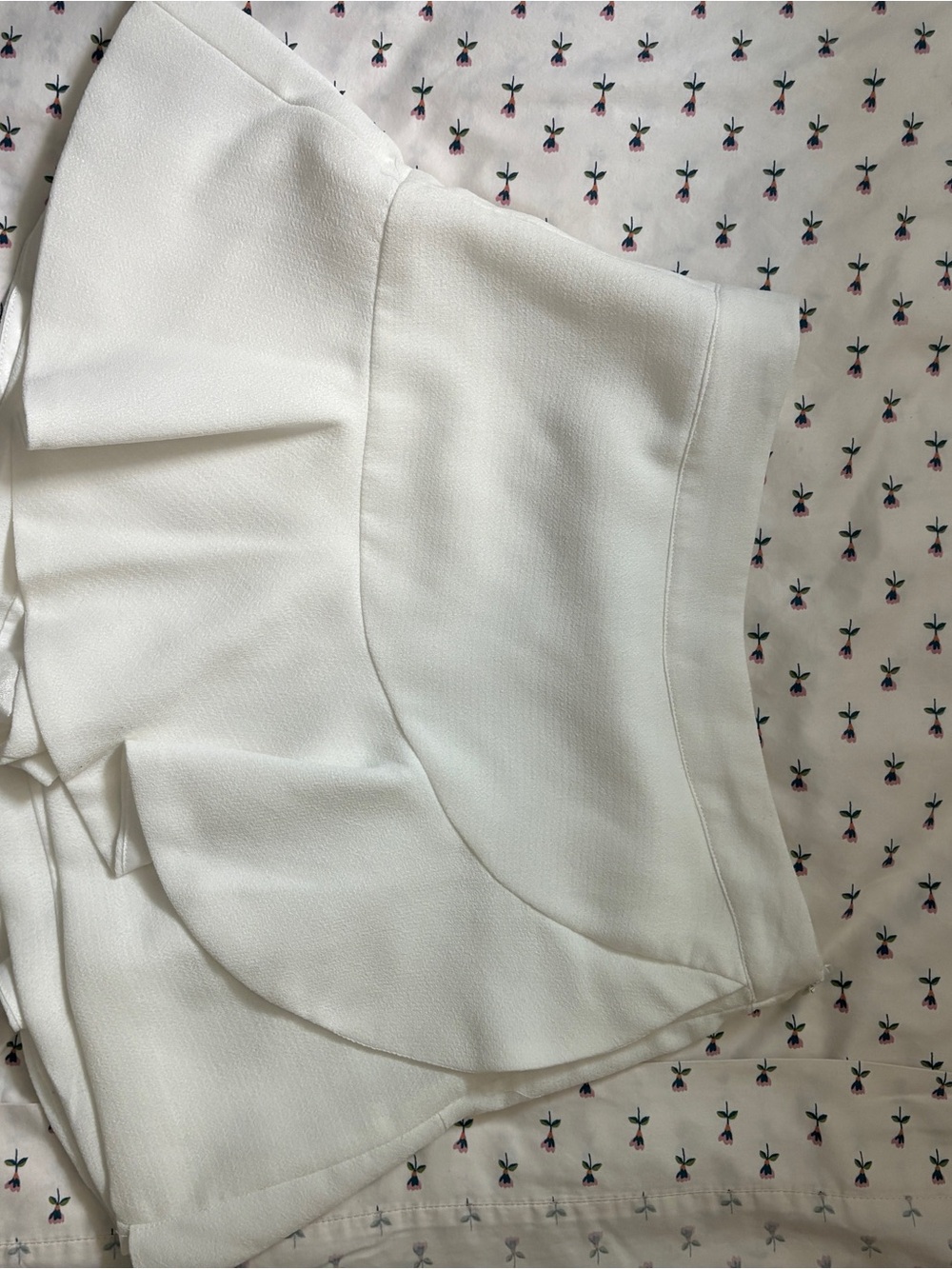 White Ruffle Layered Skort